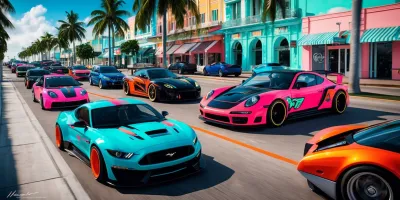 Miami Streets Turn Digital: Real-Life Vehicles Embrace Iconic In-Game Designs